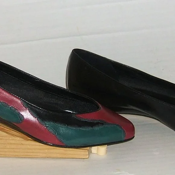 Vintage Stephane Kelian Paris Color Block Leather Slippers Size 7 - Picture 2 of 7